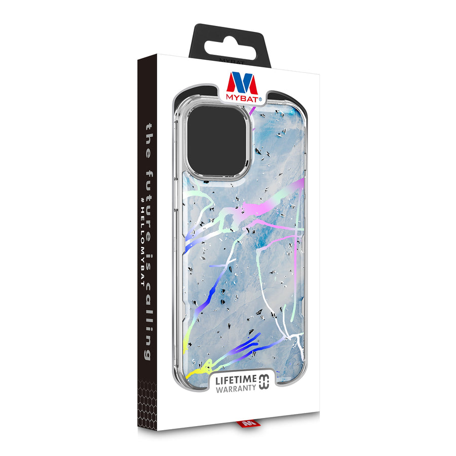 MyBat TUFF Kleer Hybrid Case for Apple iPhone 13 Pro - Blue Marbling / Electroplating Silver - MIP13PCSE4TM203-8.jpg