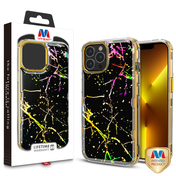 MyBat TUFF Kleer Hybrid Case for Apple iPhone 13 Pro - Black Marbling / Electroplating Gold - MIP13PCSE4TM204-1.jpg
