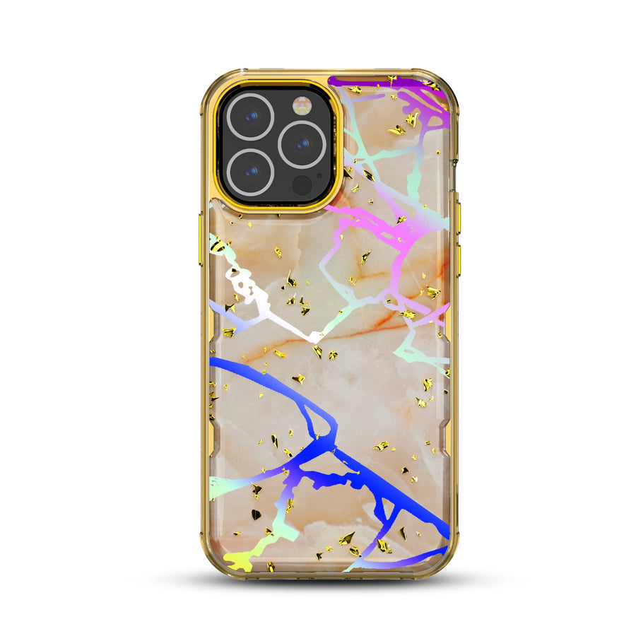 MyBat TUFF Kleer Hybrid Case for Apple iPhone 13 Pro - Pale Yellow Marbling / Electroplating Gold - MIP13PCSE4TM206-3.jpg