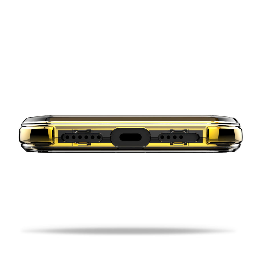 MyBat TUFF Kleer Hybrid Case for Apple iPhone 13 Pro - Pale Yellow Marbling / Electroplating Gold - MIP13PCSE4TM206-5.jpg