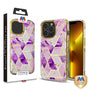 MyBat TUFF Kleer Hybrid Case for Apple iPhone 13 Pro - Electroplated Purple Marble / Electroplating Gold