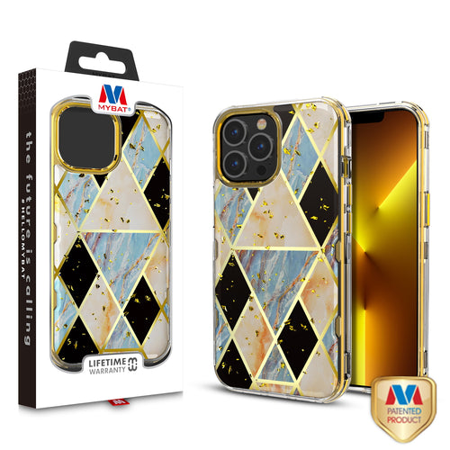 MyBat TUFF Kleer Hybrid Case for Apple iPhone 13 Pro - Electroplated Blue Marble / Electroplating Gold - MIP13PCSE4TM254-1.jpg