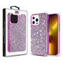 MyBat Encrusted Rhinestones Hybrid Case for Apple iPhone 13 Pro - Electroplated Purple / Purple