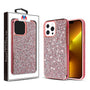 MyBat Encrusted Rhinestones Hybrid Case for Apple iPhone 13 Pro - Electroplated Pink / Pink