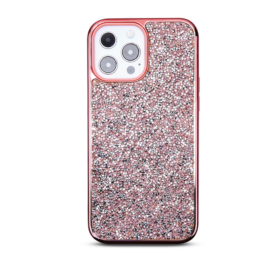 MyBat Encrusted Rhinestones Hybrid Case for Apple iPhone 13 Pro - Electroplated Pink / Pink - MIP13PCSFSSD104-3.jpg