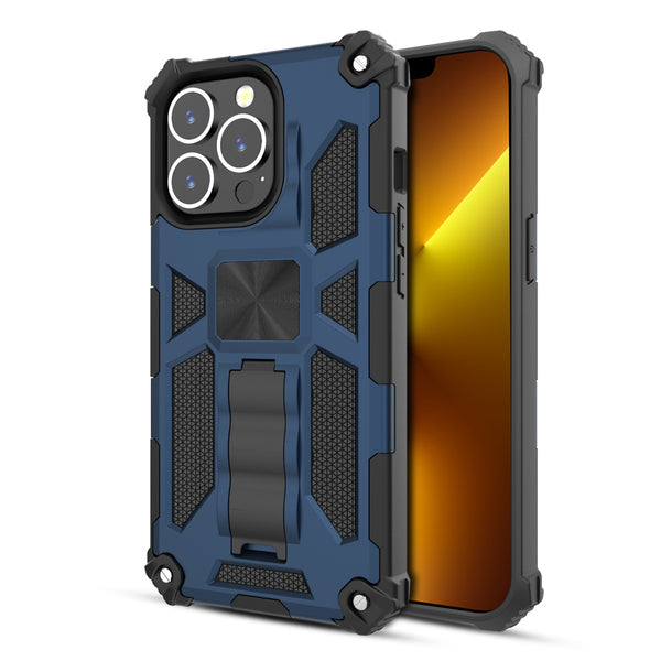 MyBat Sturdy Hybrid Protector Cover (with Stand) for Apple iPhone 13 Pro - Ink Blue / Black - MIP13PCSFSSS002-2.jpg