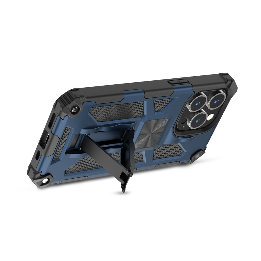 MyBat Sturdy Hybrid Protector Cover (with Stand) for Apple iPhone 13 Pro - Ink Blue / Black - MIP13PCSFSSS002-7.jpg