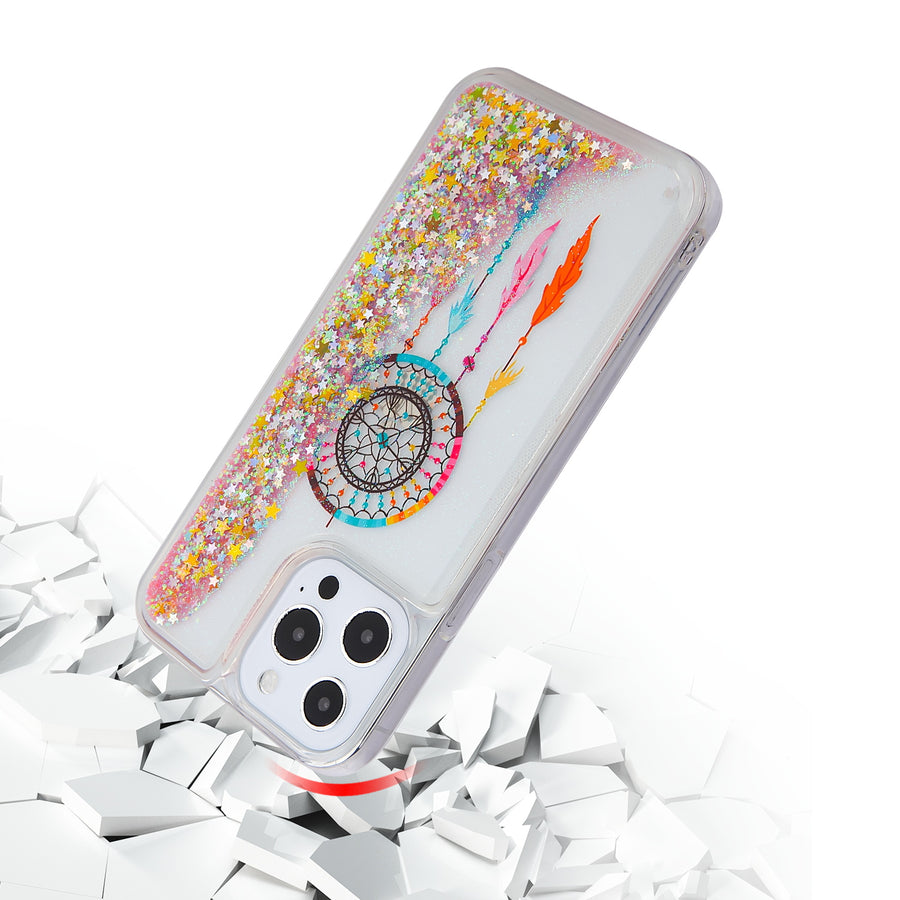 MyBat Quicksand Glitter Hybrid Protector Cover for Apple iPhone 13 Pro - Dreamcatcher & Gold Stars - MIP13PCSGTMM011-5.jpg