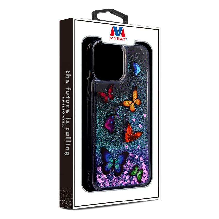 MyBat Glitter Hybrid Protector Cover for Apple iPhone 13 Pro - Butterfly Dancing & Purple Quicksand (Hearts) - MIP13PCSGTMM029-8.jpg
