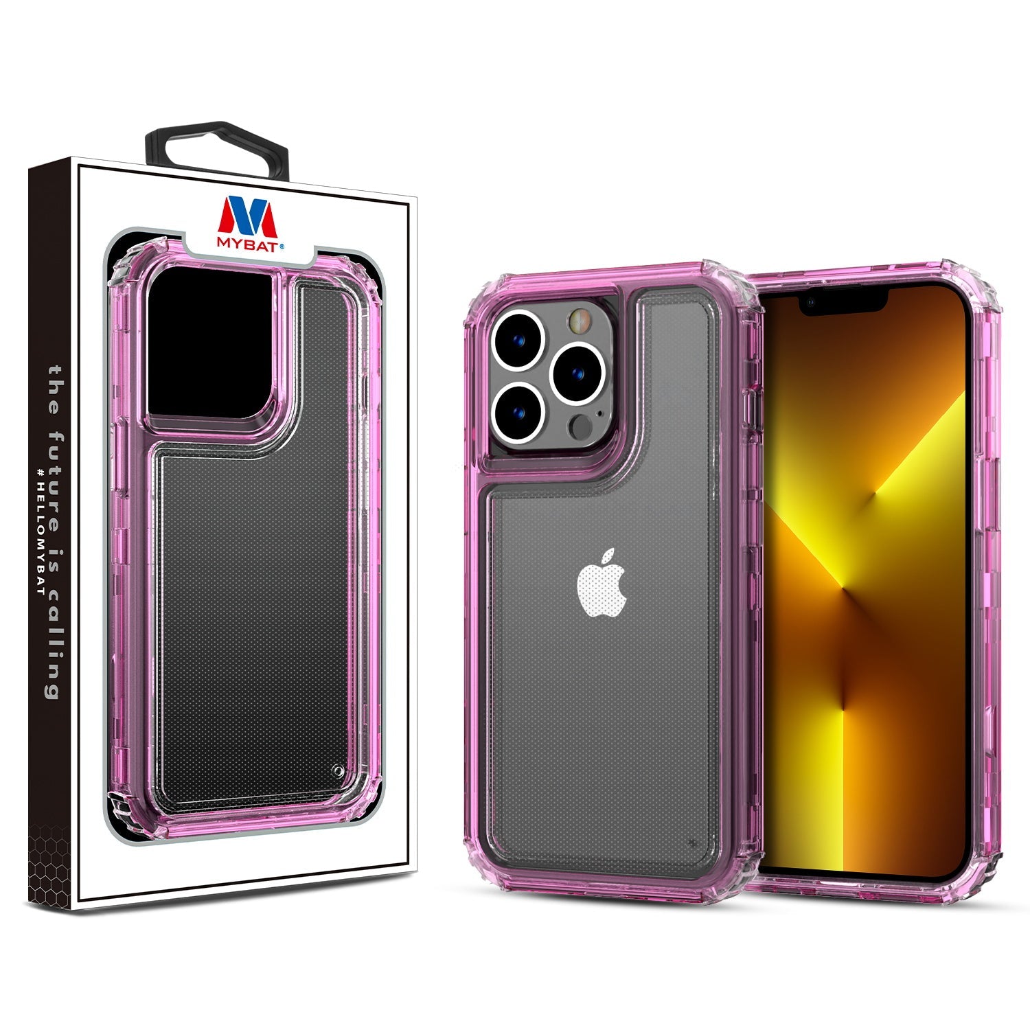 MyBat Hybrid Protector Cover for Apple iPhone 13 Pro - Transparent Pink / Transparent Clear