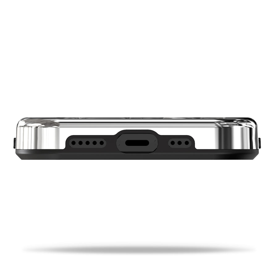 MyBat Skullcap Hybrid Protector Cover for Apple iPhone 13 Pro - Silver Plating / Black - MIP13PCSSLCC101-5.jpg