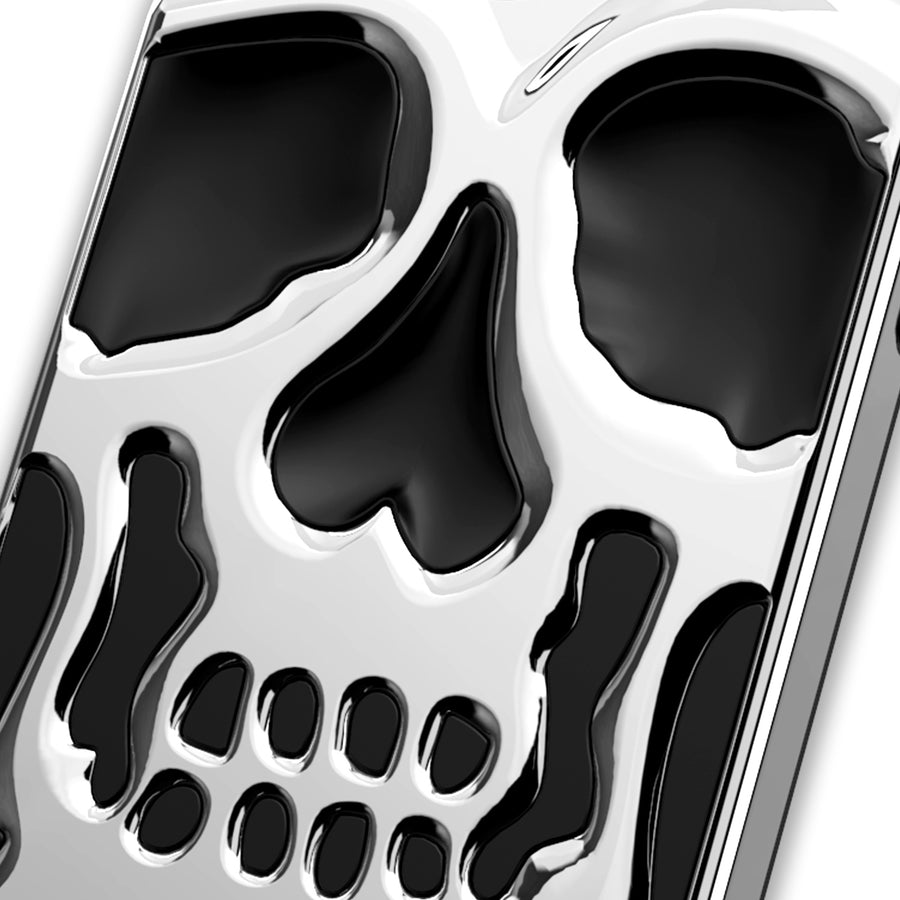 MyBat Skullcap Hybrid Protector Cover for Apple iPhone 13 Pro - Silver Plating / Black - MIP13PCSSLCC101-6.jpg