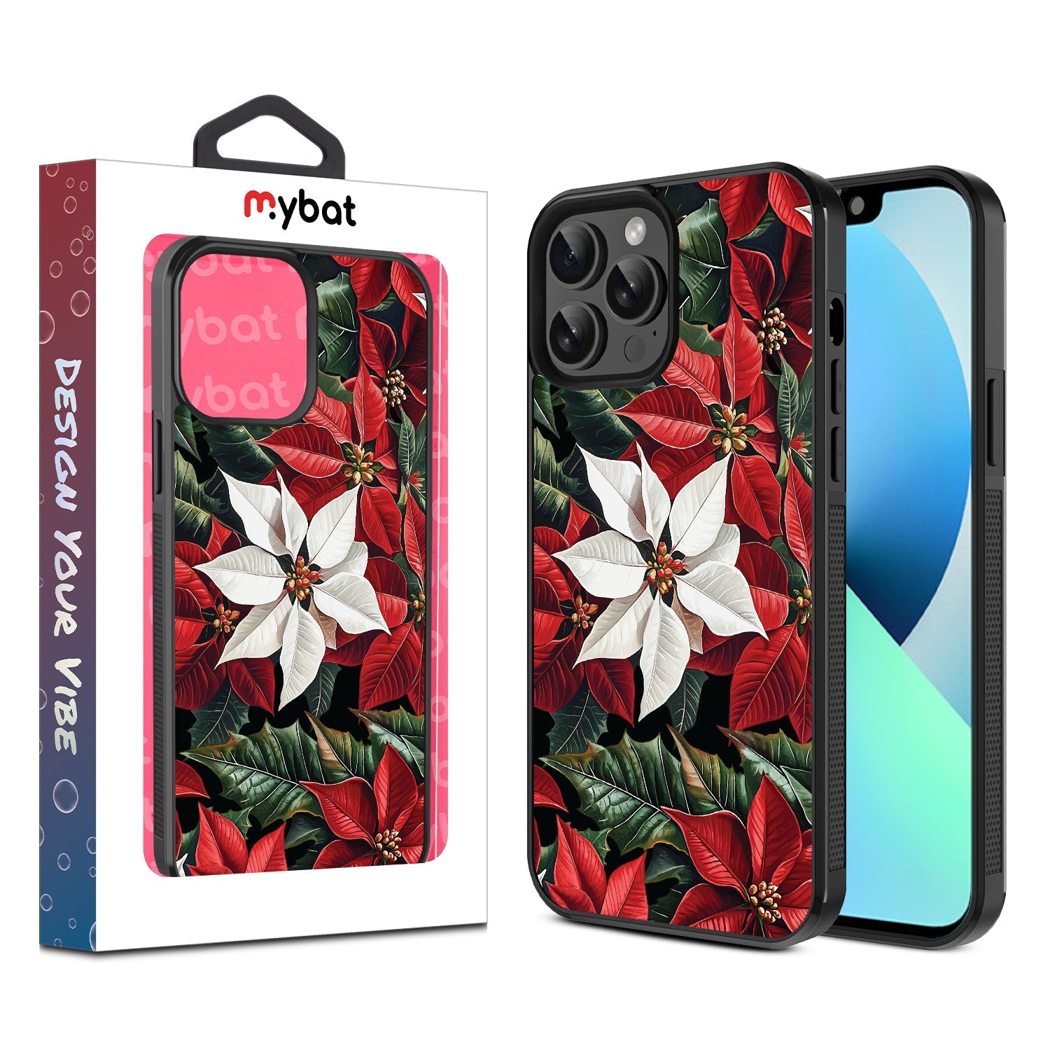 MyBat Design Lab Series Case for Apple iPhone 13 Pro Max (6.7) - Christmas Poinsettias