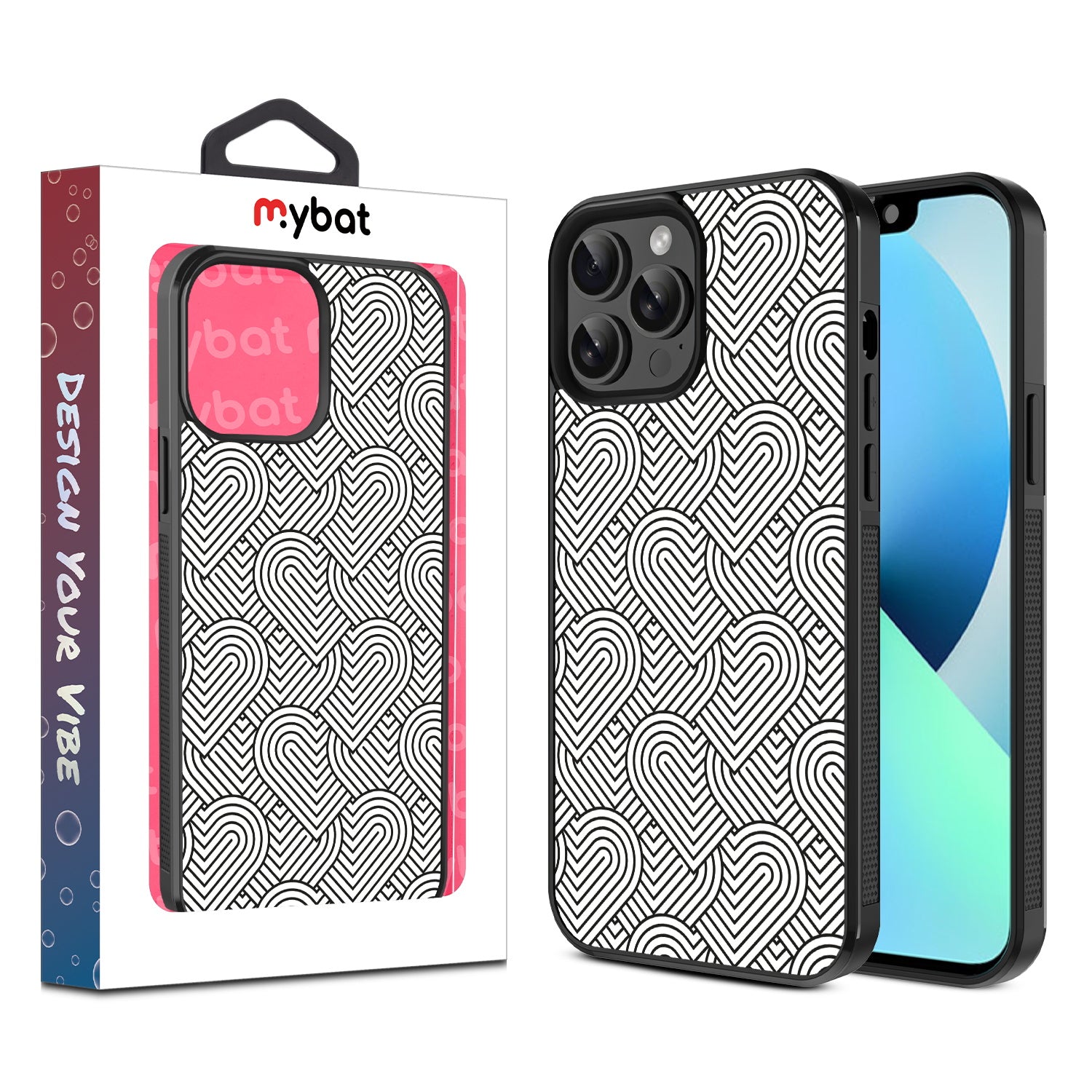 MyBat Design Lab Series Case for Apple iPhone 13 Pro Max (6.7) - Hearts Aligned