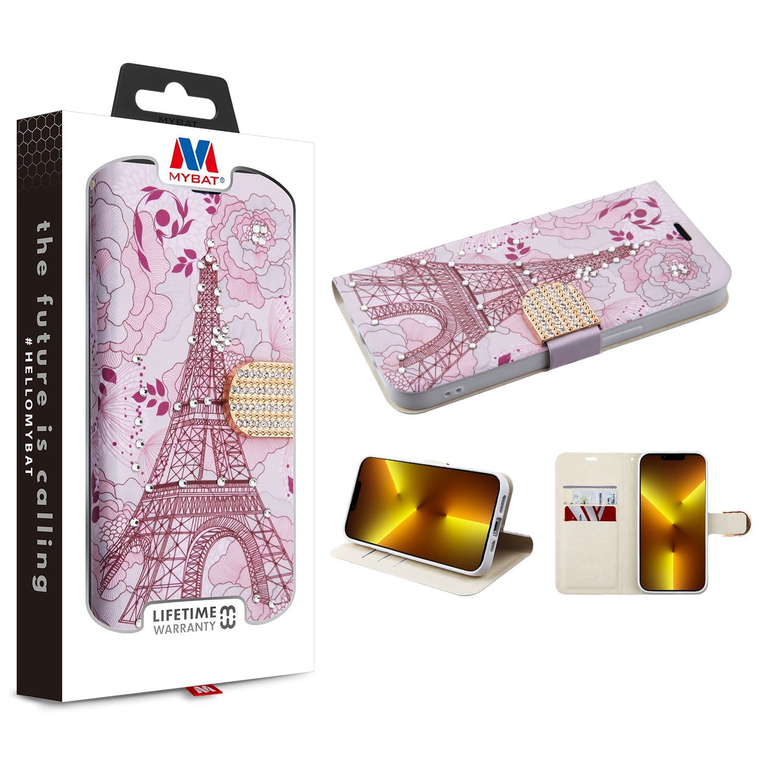 MyBat MyJacket Wallet Diamond Series for Apple iPhone 13 Pro - Eiffel Tower