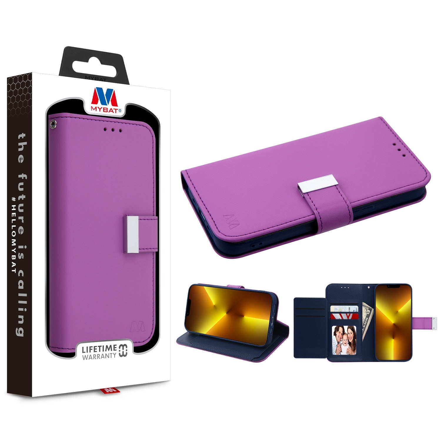 MyBat MyJacket Wallet Xtra Series for Apple iPhone 13 Pro - Purple / Dark Blue