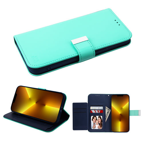 MyBat MyJacket Wallet Xtra Series for Apple iPhone 13 Pro - Teal Green / Dark Blue - MIP13PPCMJG038-2.jpg