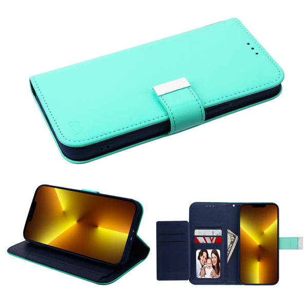 MyBat MyJacket Wallet Xtra Series for Apple iPhone 13 Pro - Teal Green / Dark Blue - MIP13PPCMJG038-2.jpg