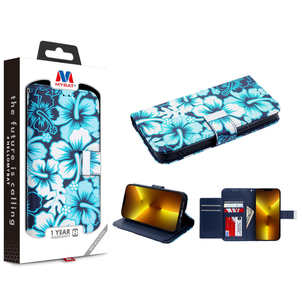 MyBat MyJacket Wallet Xtra Series with RFID Blocking for Apple iPhone 13 Pro - Blue Hibiscus - MIP13PPCMJG092-1.jpg