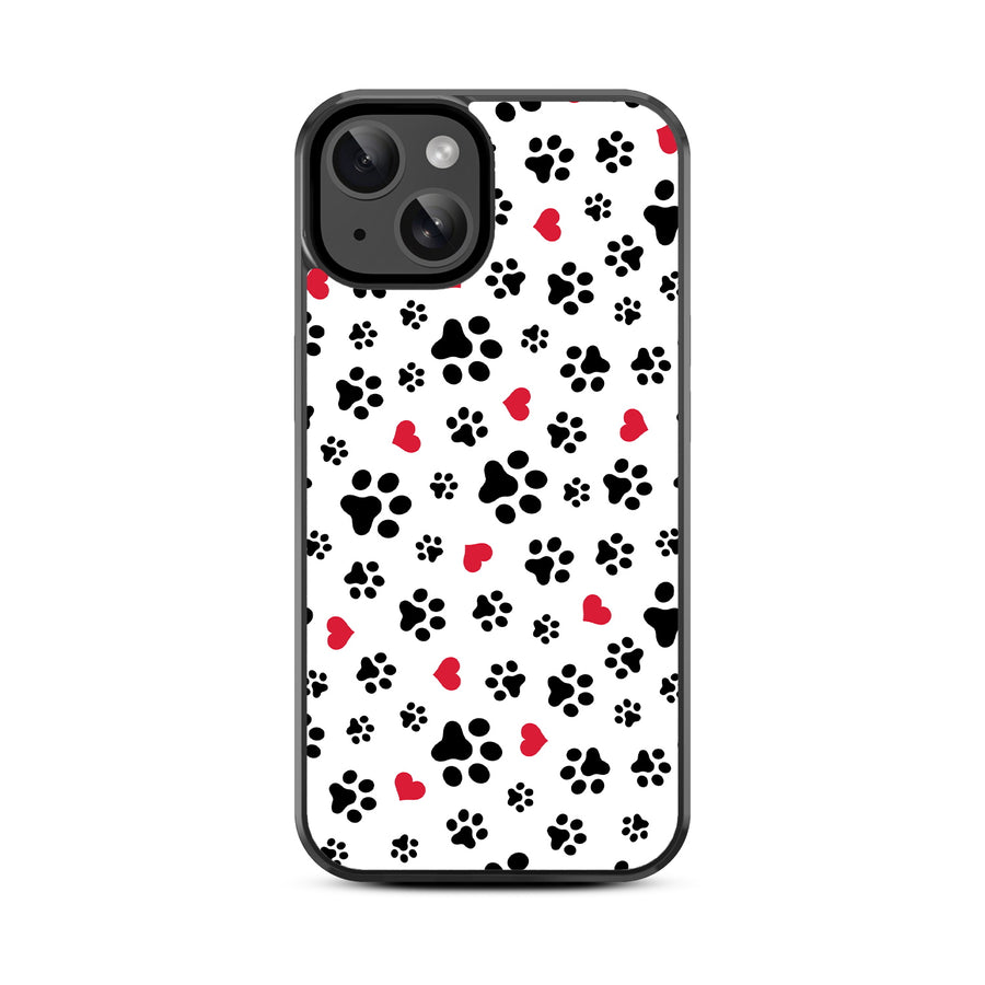 MyBat Design Lab Series Case for Apple iPhone 17e / 16e / 14 / 13 - Paw Prints and Hearts - MIP14CSLESM001-3.jpg