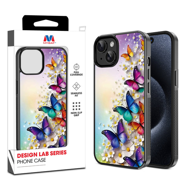 MyBat Design Lab Series Case for Apple iPhone 17e / 16e / 14 / 13 - Rainbow Butterflies - MIP14CSLESM187-1.jpg