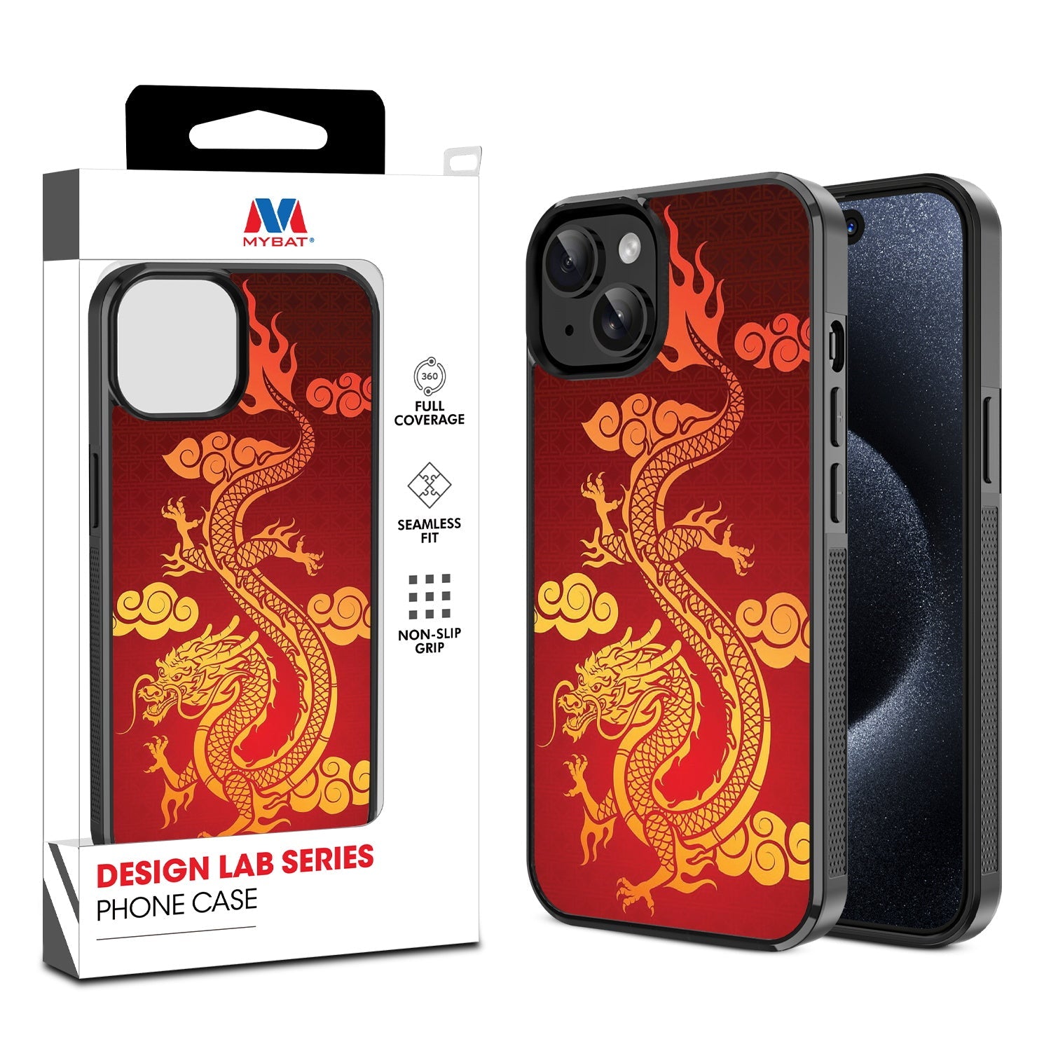MyBat Design Lab Series Case for Apple iPhone 17e / 16e / 14 / 13 - Golden Dragon
