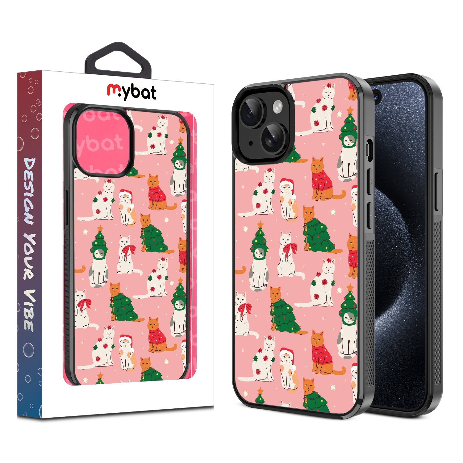 MyBat Design Lab Series Case for Apple iPhone 17e / 16e / 14 / 13 - Meowy Christmas