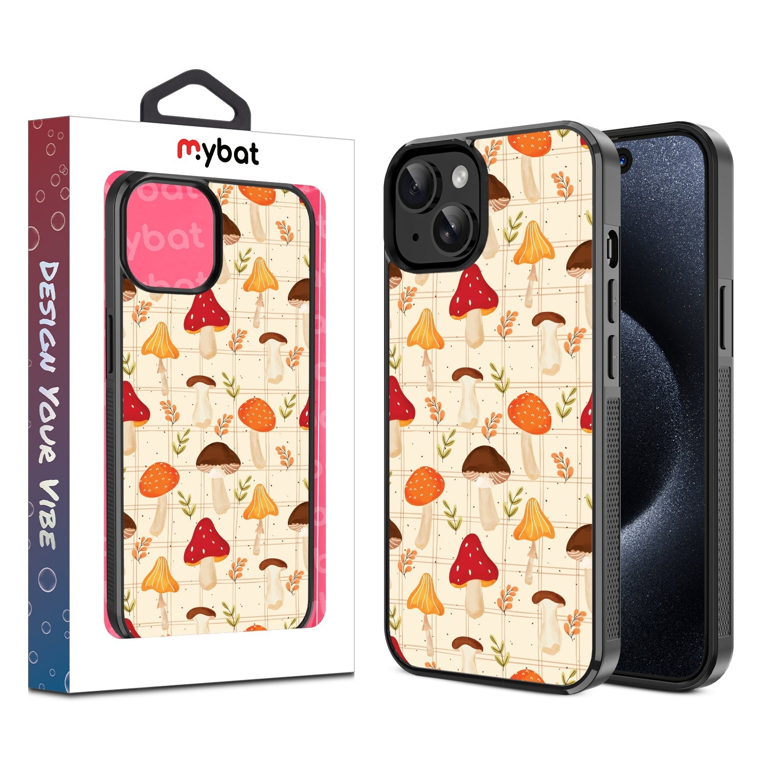 MyBat Design Lab Series Case for Apple iPhone 17e / 16e / 14 / 13  - Mushroom Patch
