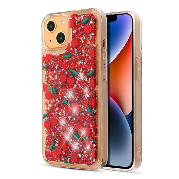 MyBat Quicksand Glitter Hybrid Protector Cover for Apple iPhone 14 Plus - Cherry - MIP14MCSGTMM023-2.jpg