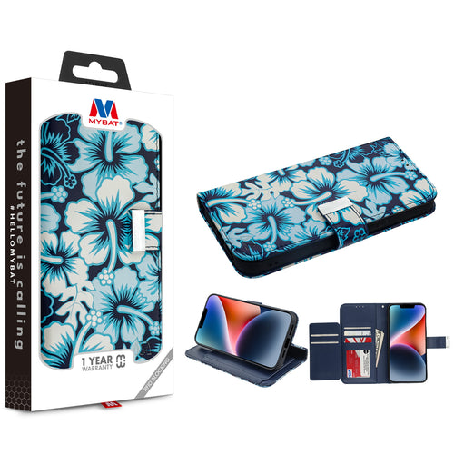 MyBat MyJacket Wallet Xtra Series with RFID Blocking for Apple iPhone 14 Plus - Blue Hibiscus - MIP14MPCMJG092-1.jpg