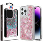 MyBat Quicksand Glitter Hybrid Protector Cover for Apple iPhone 14 Pro - Heart Vines