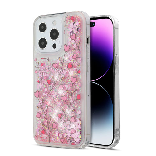 MyBat Quicksand Glitter Hybrid Protector Cover for Apple iPhone 14 Pro Max - Heart Vines - MIP14PMCSGTMM021-2.jpg