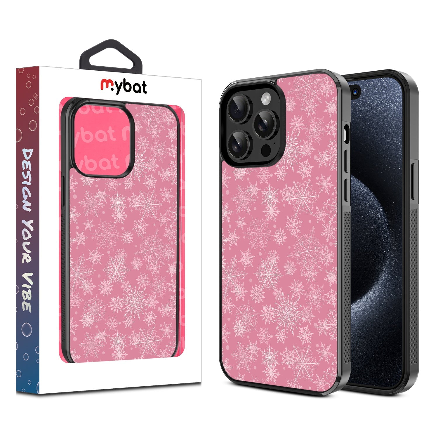 MyBat Design Lab Series Case for Apple iPhone 14 Pro Max (6.7) - Pink Snowflakes