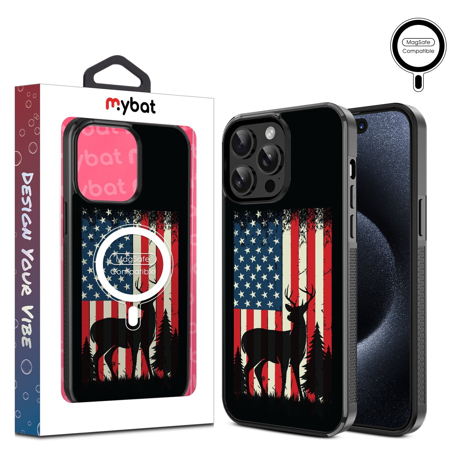 MyBat Design Lab Series MagSafe Case for Apple iPhone 14 Pro Max (6.7) - Stars, Stripes and Stags