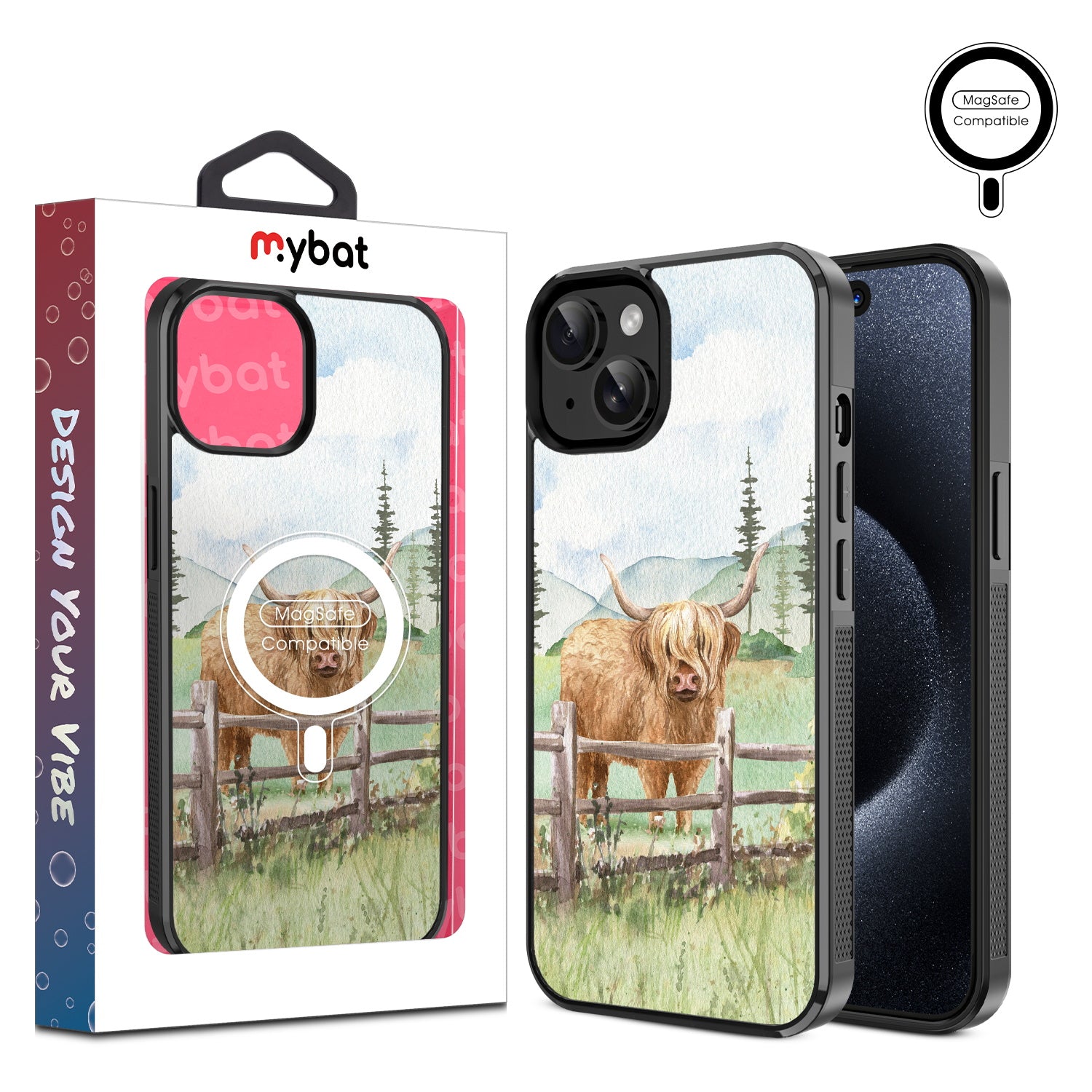 MyBat Design Lab Series MagSafe Case for Apple iPhone 14 Pro Max - Highland Cow