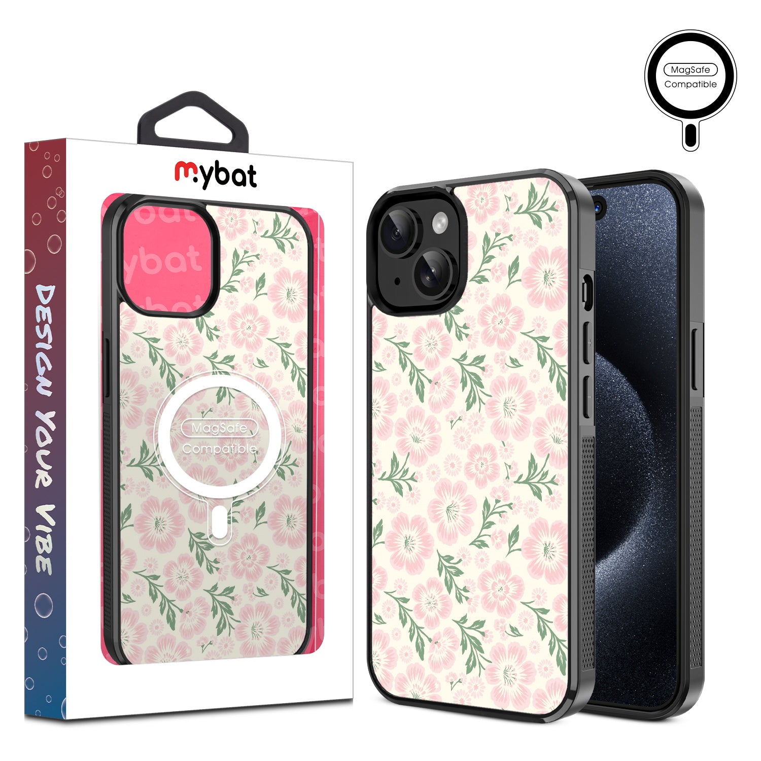MyBat Design Lab Series MagSafe Case for Apple iPhone 14 Pro Max - Pink Posies