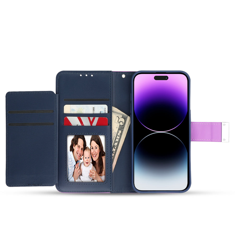 MyBat MyJacket Wallet Xtra Series for Apple iPhone 14 Pro Max - Purple / Dark Blue - MIP14PMPCMJG034-3.jpg