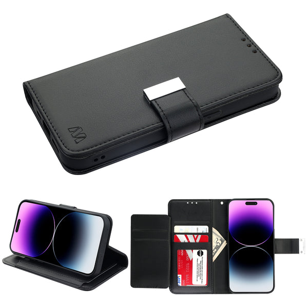 MyBat MyJacket Wallet Xtra Series for Apple iPhone 14 Pro - Black / Black - MIP14PPCMJG031-2.jpg