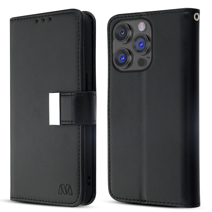 MyBat MyJacket Wallet Xtra Series for Apple iPhone 14 Pro - Black / Black - MIP14PPCMJG031-6.jpg