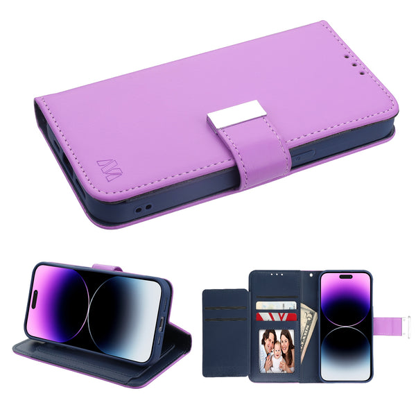 MyBat MyJacket Wallet Xtra Series for Apple iPhone 14 Pro - Purple / Dark Blue - MIP14PPCMJG034-2.jpg