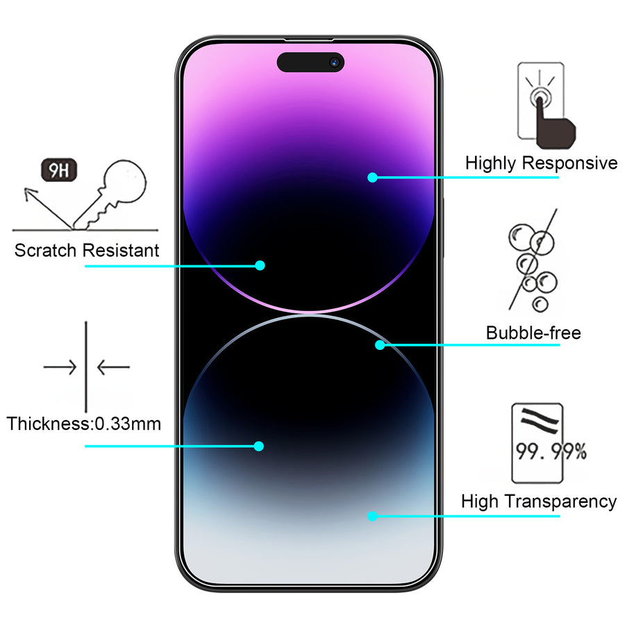 MyBat Tempered Glass Screen Protector (2.5D) for Apple iPhone 14 Pro - Clear - MIP14PSC90-4.jpg
