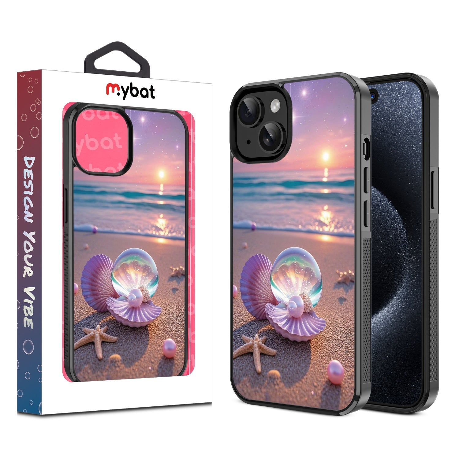 MyBat Design Lab Series Case for Apple iPhone 15 (6.1) - Seashell Beach