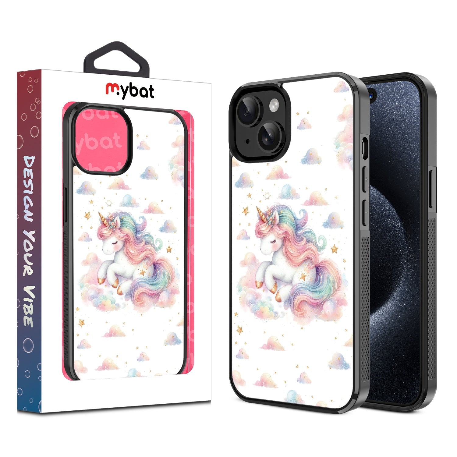 MyBat Design Lab Series Case for Apple iPhone 15 (6.1) - Rainbow Unicorn