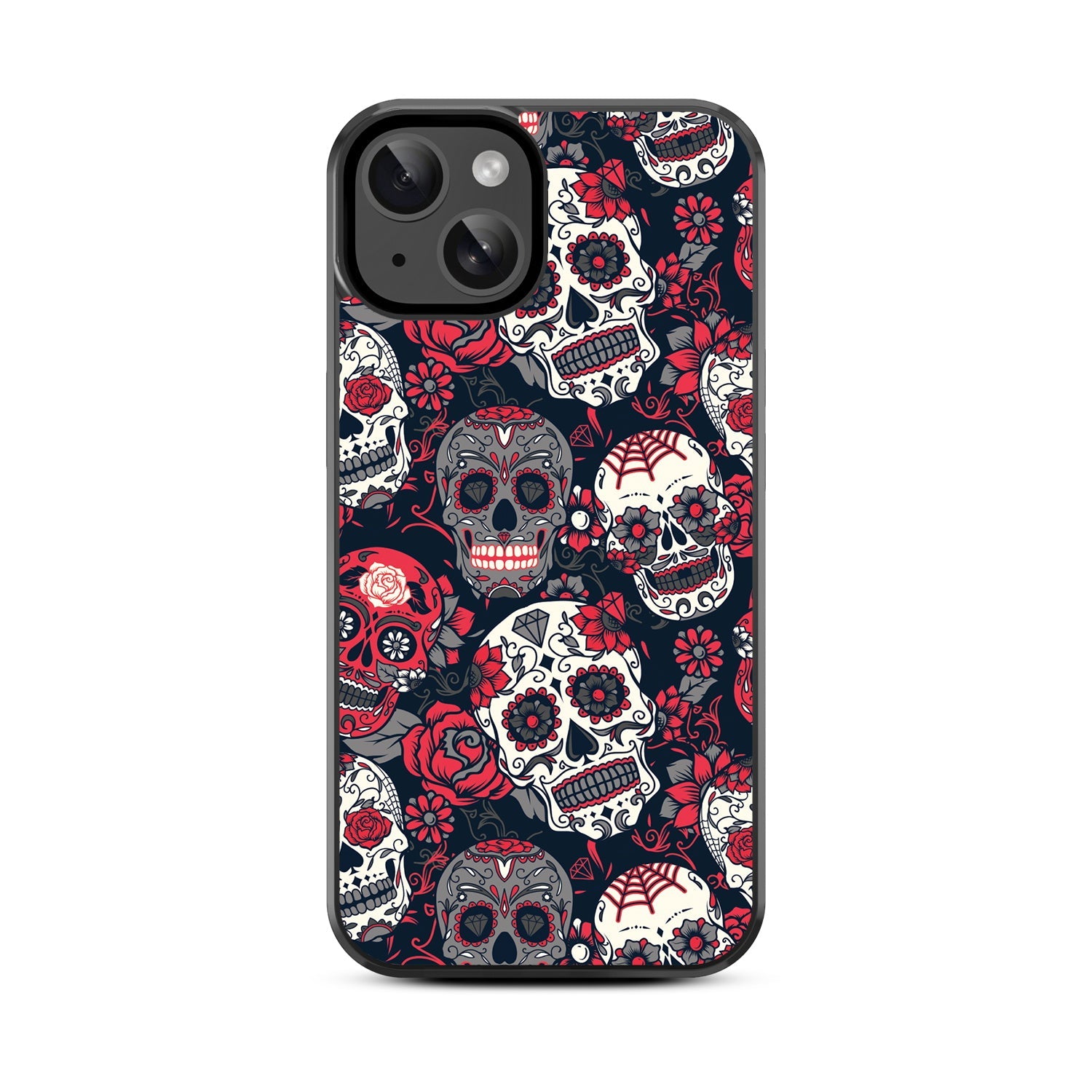 MyBat Design Lab Series Case for Apple iPhone 15 (6.1) - Sugar Rose Skulls