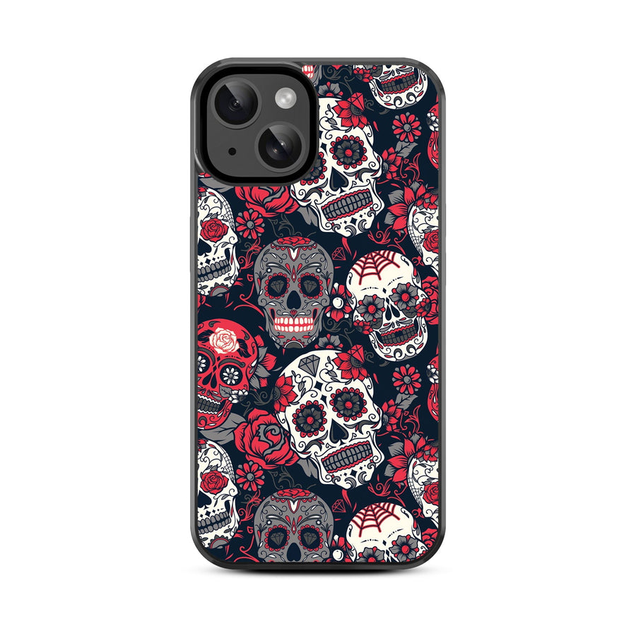 MyBat Design Lab Series Case for Apple iPhone 15 (6.1) - Sugar Rose Skulls