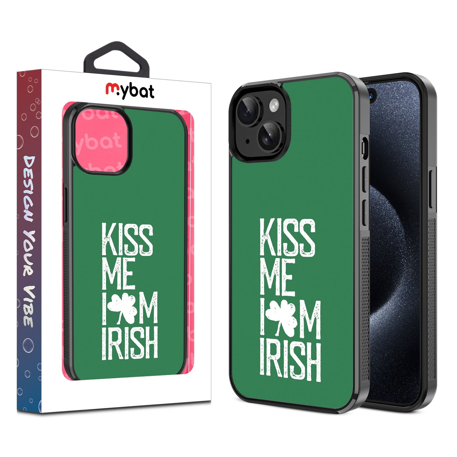 MyBat Design Lab Series Case for Apple iPhone 15 - Kiss Me I'm Irish