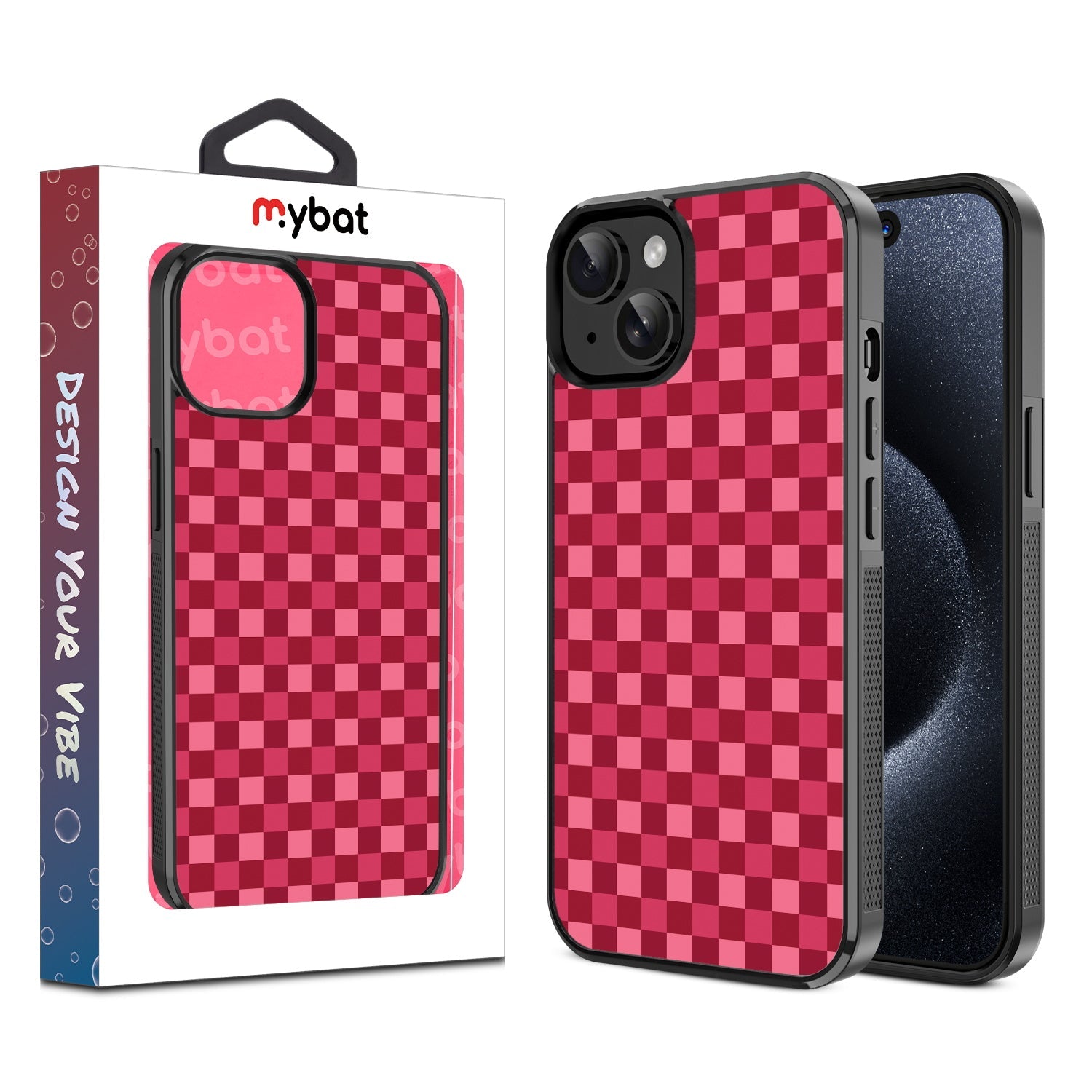 MyBat Design Lab Series Case for Apple iPhone 15 - Raspberry Check