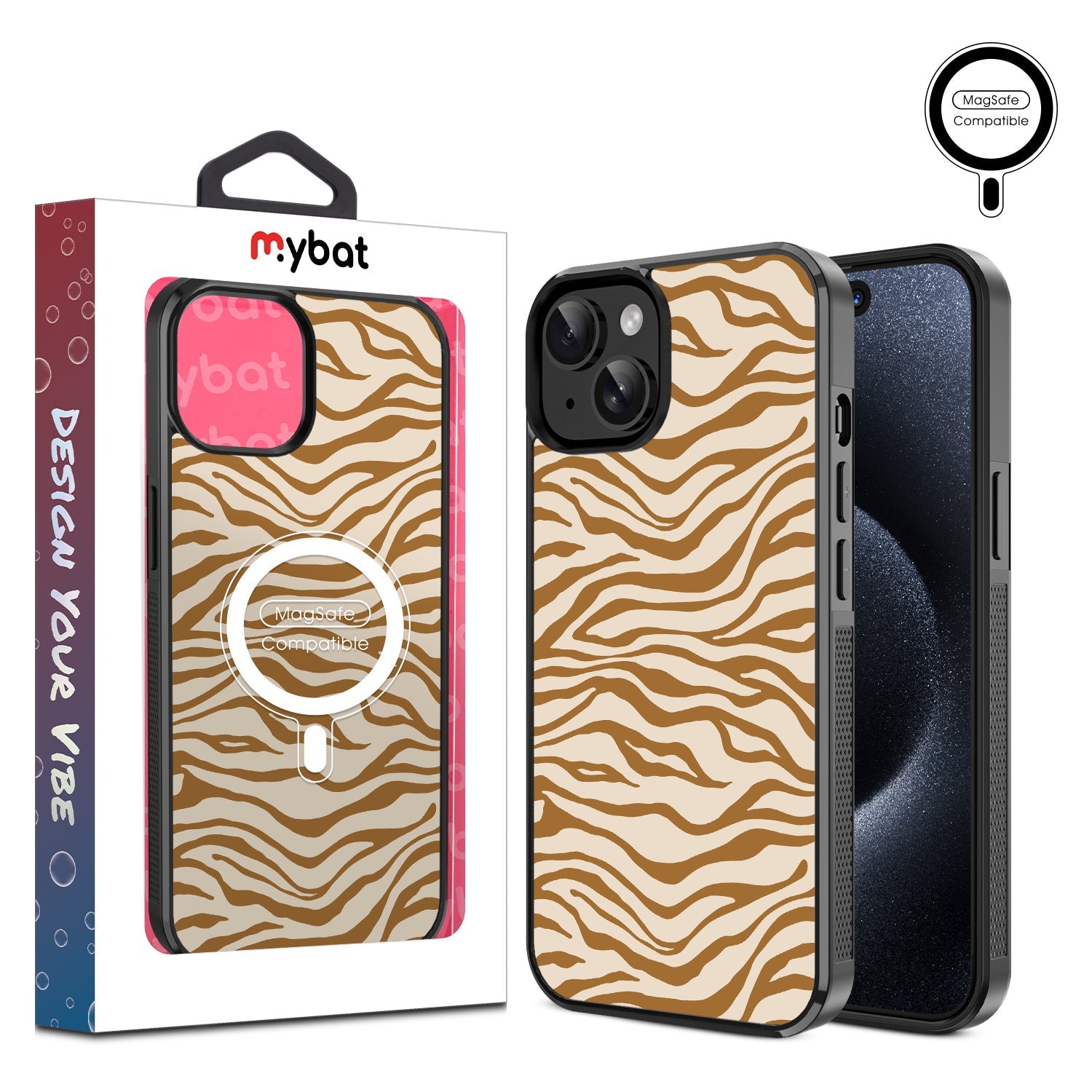 MyBat Design Lab Series MagSafe Case for Apple iPhone 15 (6.1) - Tiger Stripes