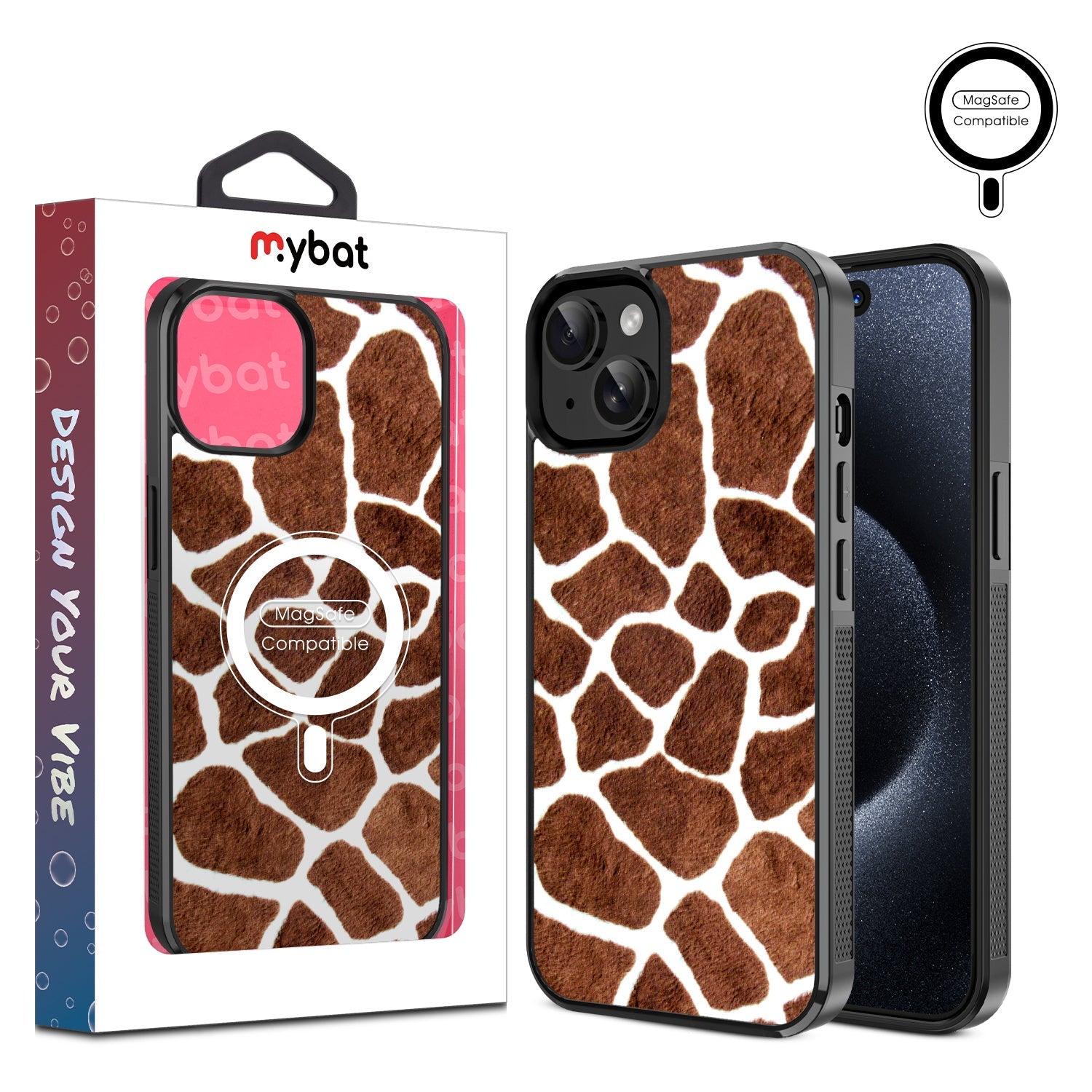 MyBat Design Lab Series MagSafe Case for Apple iPhone 15 (6.1) - Giraffe spots