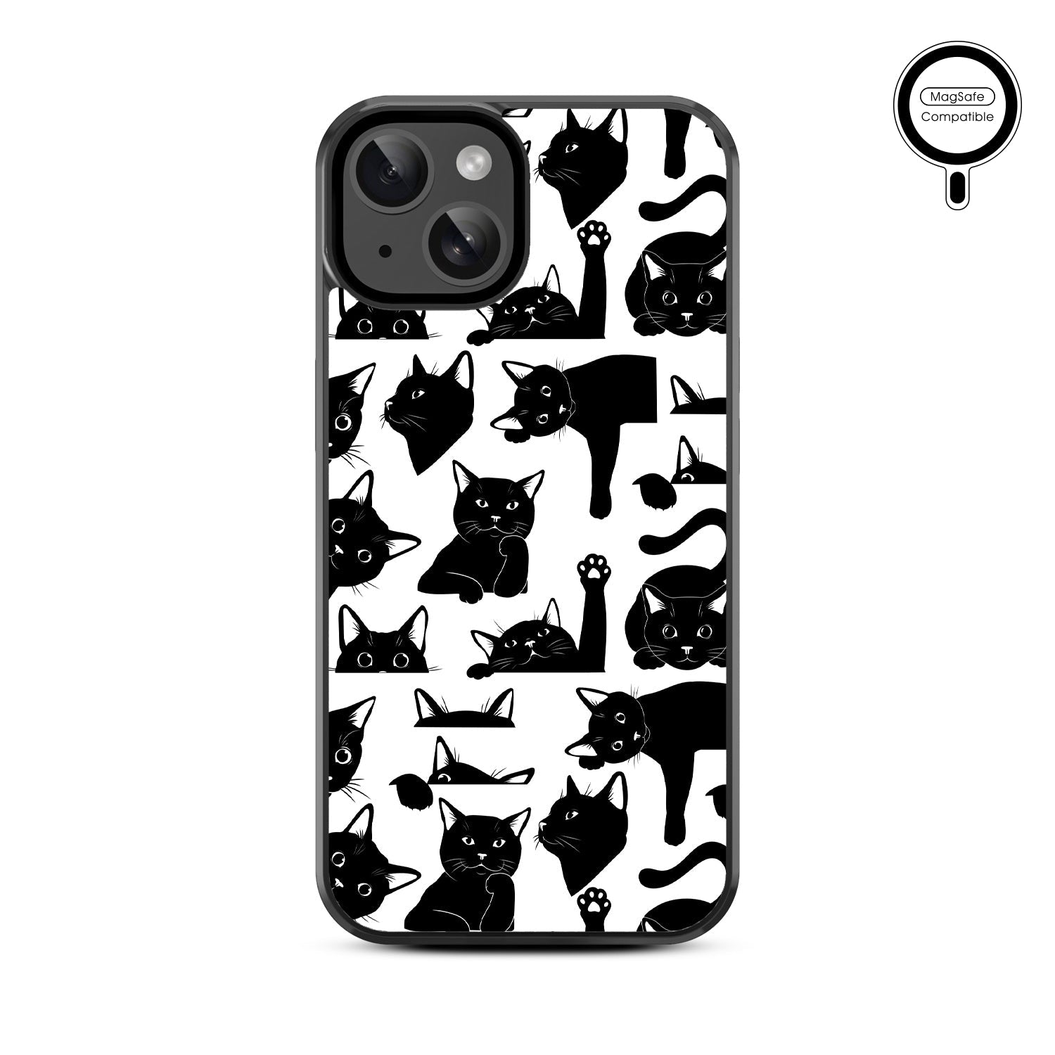 MyBat Design Lab Series MagSafe Case for Apple iPhone 15 (6.1) - Black Cats